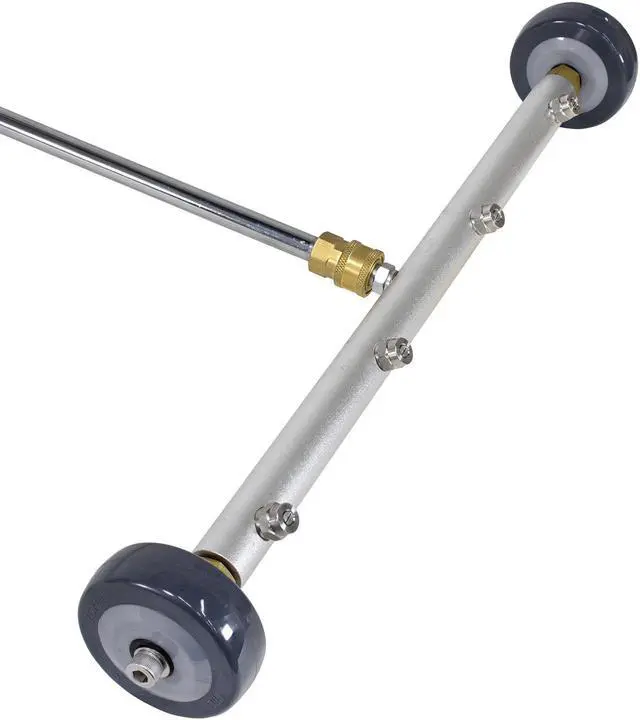 Alt view image 3 of 5 - Erie Tools 19" Undercarriage Surface Cleaner 4 Spray Tip Nozzles 4000 PSI with Swivel Fittings and Wheels