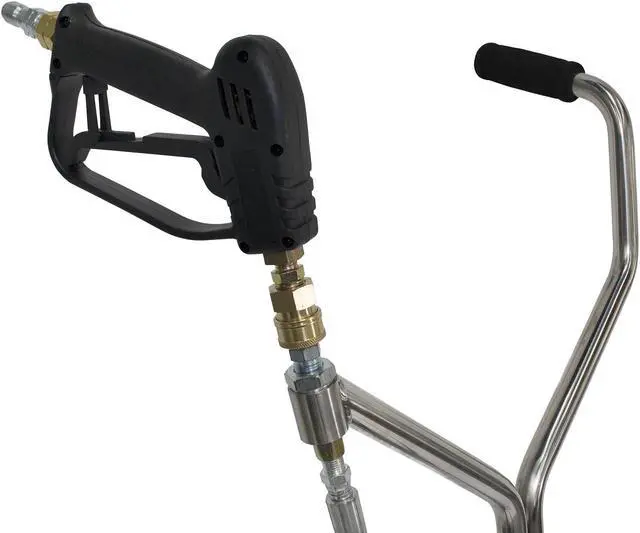 Alt view image 6 of 7 - Erie Tools 18" Stainless Steel Hot and Cold Pressure Washer Flat Surface Cleaner with Wheels 4000 PSI 12 GPM