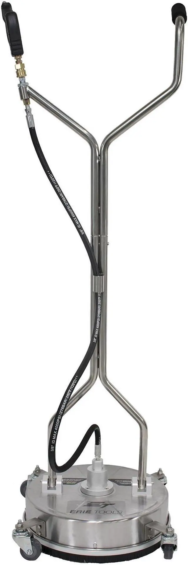 Alt view image 2 of 7 - Erie Tools 18" Stainless Steel Hot and Cold Pressure Washer Flat Surface Cleaner with Wheels 4000 PSI 12 GPM