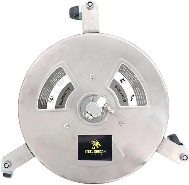 Alt view image 3 of 3 - Erie Tools 14" Stainless Steel Hot and Cold Pressure Washer Surface Cleaner with 3 Wheels 1/4-inch Quick Connect No Handle 4000 PSI 4 GPM