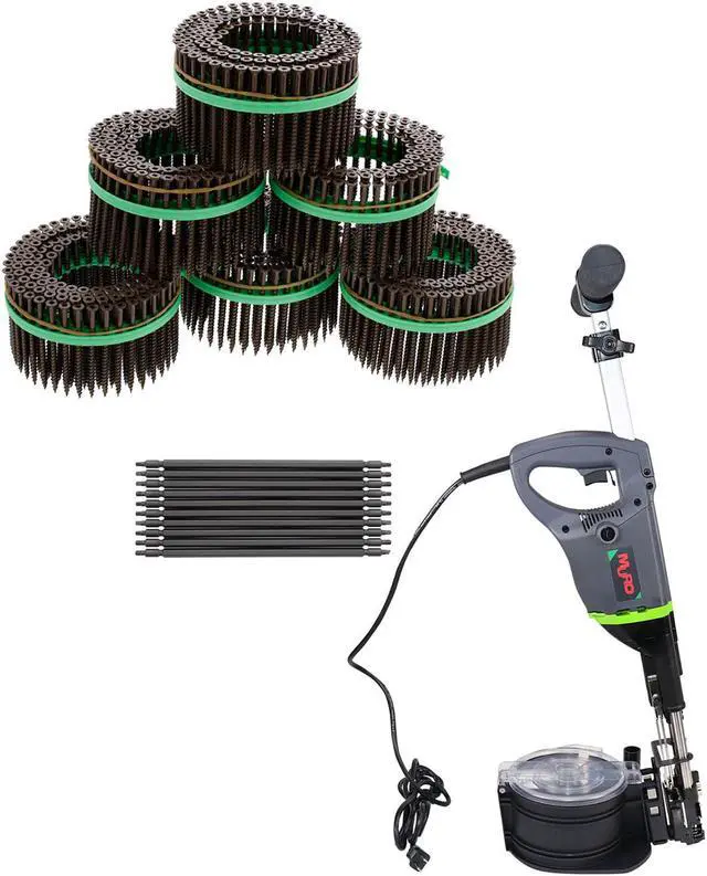 Main image of MURO® North America Speed Driver Auto Feed Screw Gun Driver Coil System Brown Epoxy Shield Guard #8 x 3" Square Flathead Exterior Screws & 10 Square Driver Bits