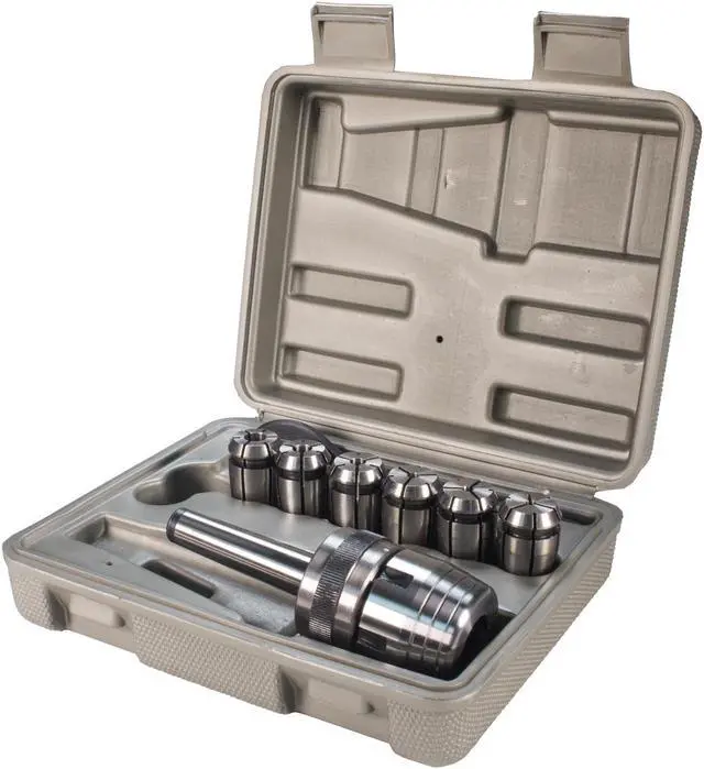 Main image of Erie Tools 6 Piece Chuck Set Includes Chuck, Six Collets, Spanner Wrench for Mini Mill Machine