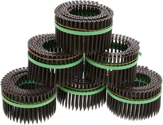 Alt view image 6 of 7 - MURO® North America Speed Driver Auto Feed Screw Gun Driver Coil System Brown Epoxy Shield Guard #8 x 3" Square Flathead Exterior Screws & 10 Square Driver Bits