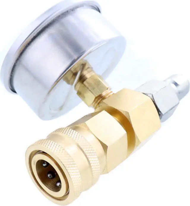 Alt view image 2 of 5 - Erie Tools® 8000 PSI Pressure Power Washer Gauge with 3/8" Quick Connect Coupler Fitting