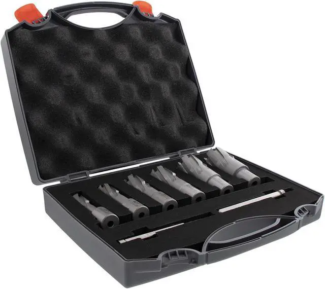 Main image of Steel Dragon Tools® 7pc. Tungsten Carbide Tipped Annular Cutter Kit 1-3/8" Depth and 9/16 in. to 1-3/8 in.