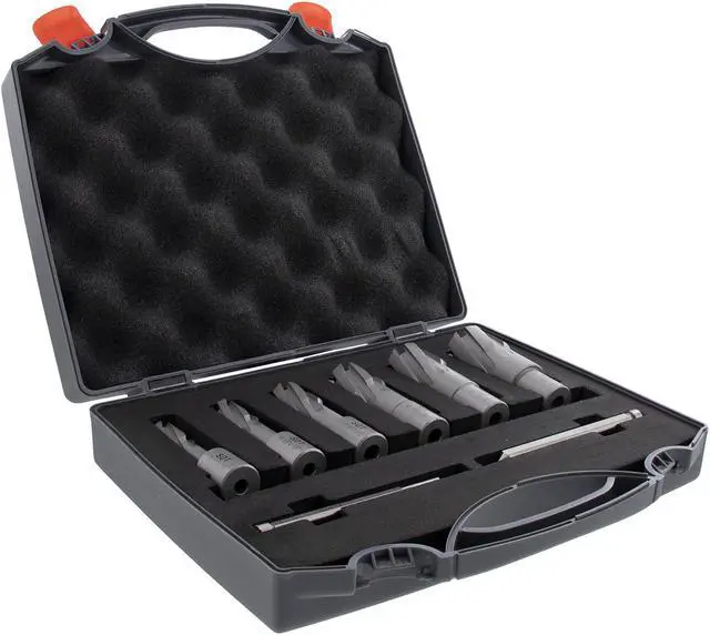 Main image of Steel Dragon Tools® 7pc. Tungsten Carbide Tipped Annular Cutter Kit 1-3/8" Depth and 1/2 in. to 1-1/8 in.