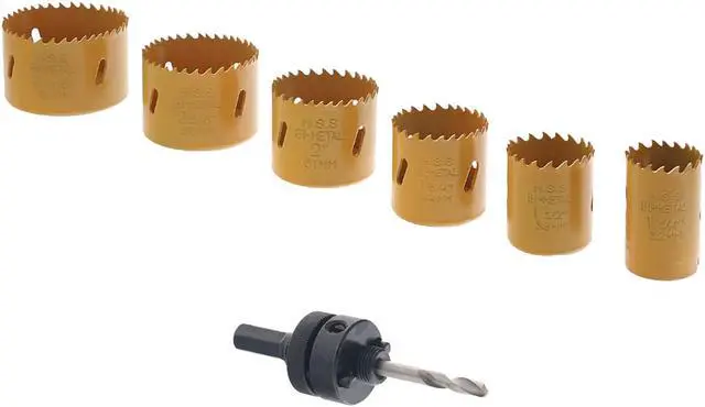 Main image of Steel Dragon Tools® 7 Piece Hole Saw Kit 1-1/4in. to 2-11/16in. with Arbor and Case