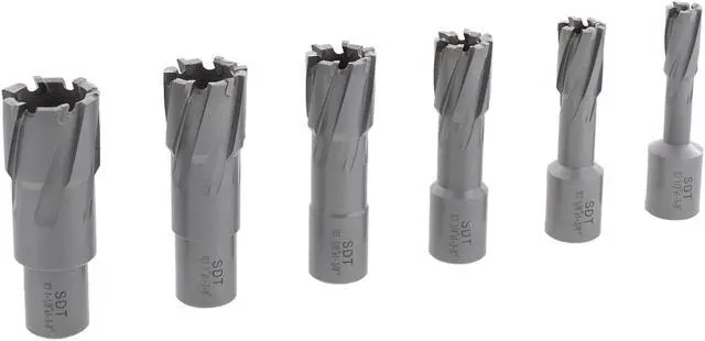 Alt view image 3 of 7 - Steel Dragon Tools® 7pc. Tungsten Carbide Tipped Annular Cutter Kit 1-3/8" Depth and 1/2 in. to 1-1/8 in.