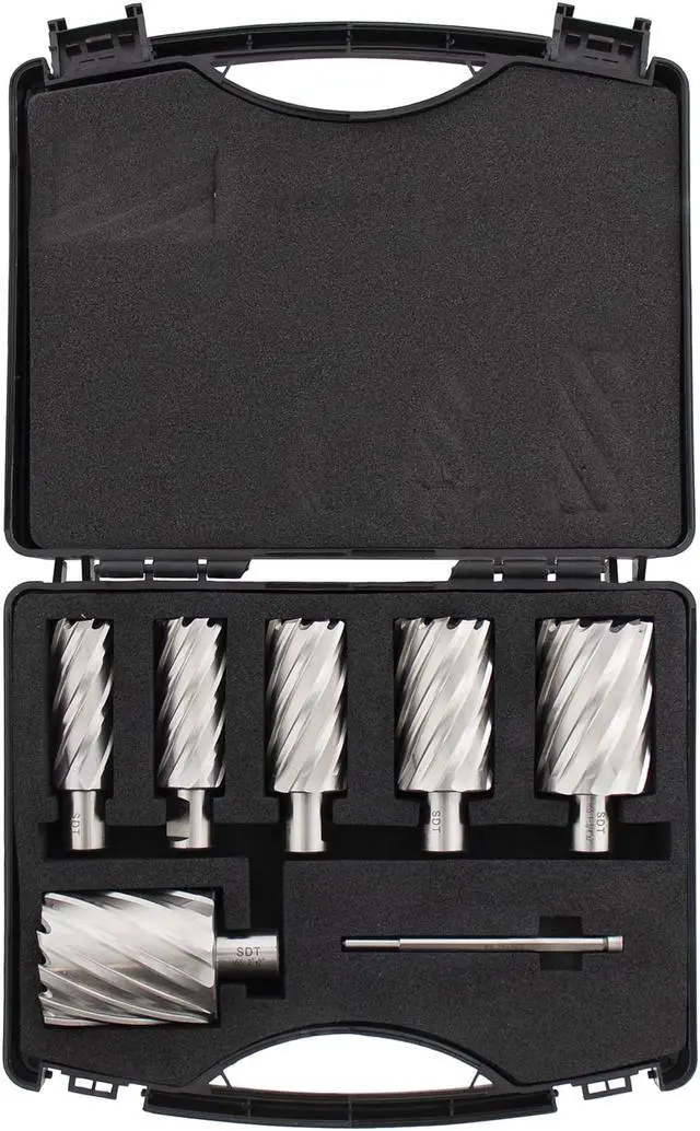 Alt view image 2 of 7 - Steel Dragon Tools® AC2-7PCLG 7PC Annular Cutter Kit Depth 2" Large Sizes 1" - 2" 1 Pin