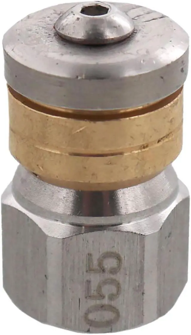 Main image of Erie Tools Rotating 3/8 in. Sewer Jetter Drain Cleaning Nozzle, 5.5 Orifice, 4000 PSI, Max Temp 200 F