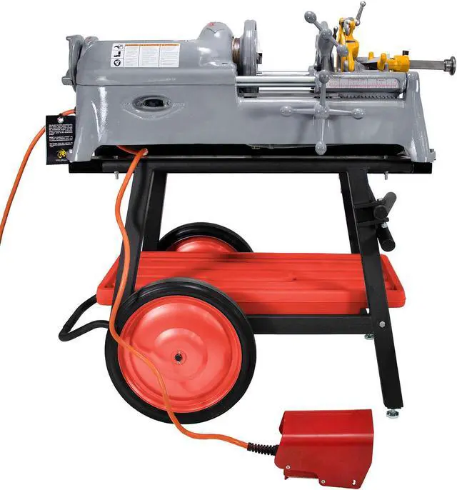 Alt view image 5 of 7 - RIDGID® 535 V1 Pipe Threading Machine with Steel Dragon Tools® Universal Cart 341 Reamer 811A Die Heads Alloy Steel Dies and Oil
