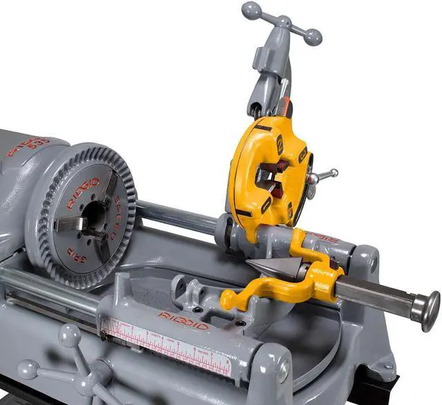 Alt view image 7 of 7 - RIDGID® 535 V1 Pipe Threading Machine with Steel Dragon Tools® Universal Cart 341 Reamer 811A Die Heads Alloy Steel Dies and Oil