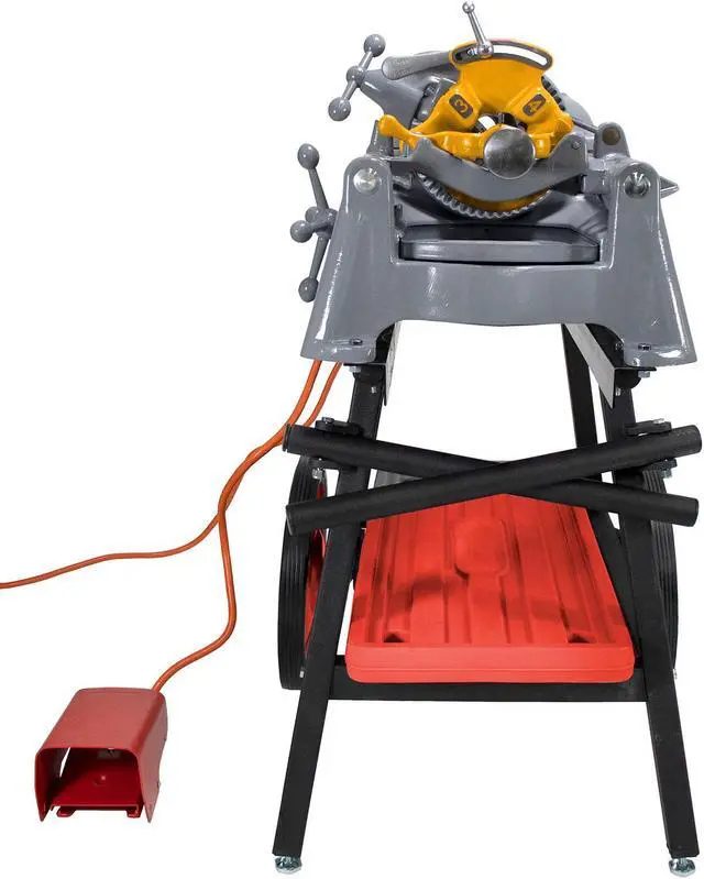 Alt view image 2 of 7 - RIDGID® 535 V1 Pipe Threading Machine with Steel Dragon Tools® Universal Cart 341 Reamer 811A Die Heads Alloy Steel Dies and Oil