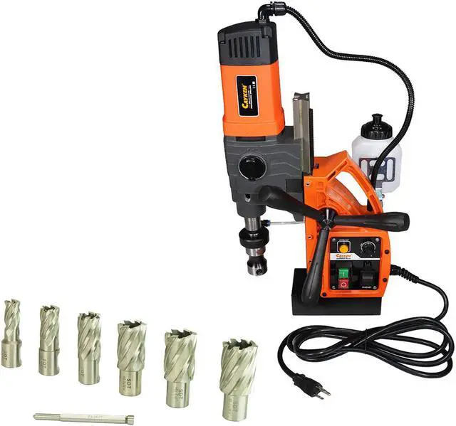 Main image of Cayken KCY-48-2WDO 1.8in. Magnetic Drill Press with 1700W Variable Speed Motor Weldon Shank 7 Piece 1in. Cut Depth Annular Cutter Kit