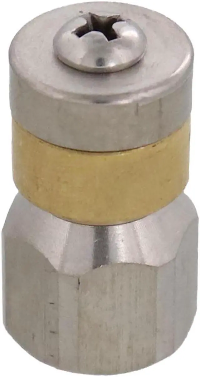 Main image of Erie Tools Rotating 1/4 in. Sewer Jetter Drain Cleaning Nozzle, 12.0 Orifice, 4000 PSI, Max Temp 200 F