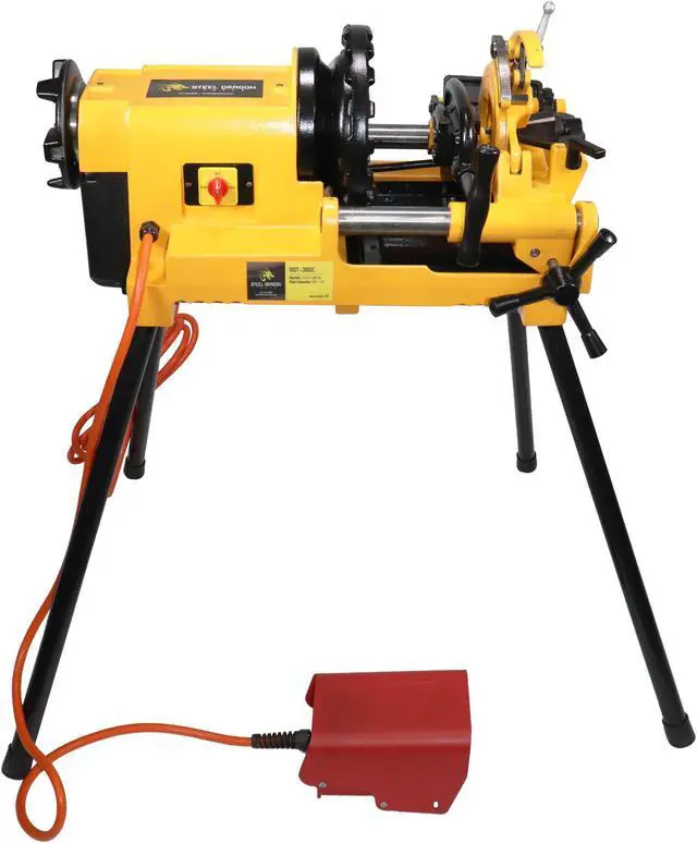 Alt view image 2 of 6 - Steel Dragon Tools® 300 Compact  2in. Pipe Threader Threading Machine and Self Opening 815A Die Head compatible with RIDGID® 47770 47765 47745 47750 Dies Universal Pipe Bolt