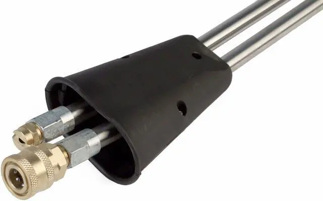 Alt view image 5 of 6 - Erie Tools 40in. Stainless Steel Seamless Tube Vented 5000 PSI Dual Lance Wand Molded Grip for Power Pressure Washer
