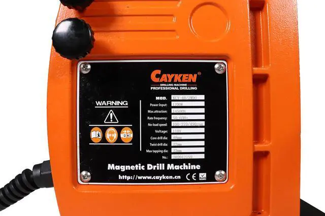 Alt view image 7 of 7 - Cayken KCY-48-2WDO 1.8in. Magnetic Drill Press with 1700W Variable Speed Motor MT2 to Weldon Shank 3260 LBS Magnetic Force