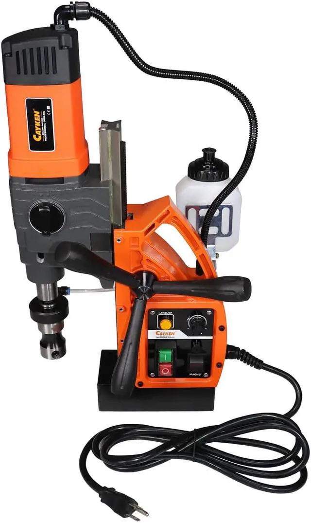 Alt view image 3 of 7 - Cayken KCY-48-2WDO 1.8in. Magnetic Drill Press with 1700W Variable Speed Motor MT2 to Weldon Shank 3260 LBS Magnetic Force