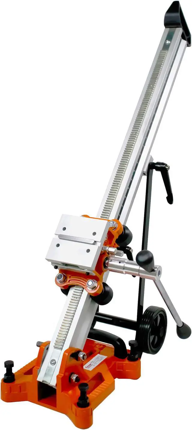 Alt view image 2 of 7 - Cayken 400F Aluminum Diamond Core Drill Rig Stand Quick Adjustable Angle 4.5in. Wheels for Easy Portability