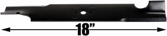 Alt view image 3 of 7 - USA Mower Blades (3) U10022BP Standard Medium Lift for  103-2508 103-2518 103-2518-S 103-2528 Length 18 in. Width 2-1/2 in. Thickness .250 in. Center Hole 5/8 in. 36 in. and 52 in. Deck