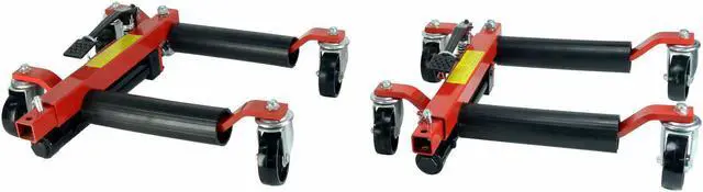 Main image of (2) Dragway Tools 12in. Hydraulic Wheel Dolly Vehicle Positioning Jack Lift Hoist with 1500 lb Capacity