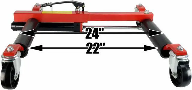 Alt view image 7 of 8 - (2) Dragway Tools 12in. Hydraulic Wheel Dolly Vehicle Positioning Jack Lift Hoist with 1500 lb Capacity