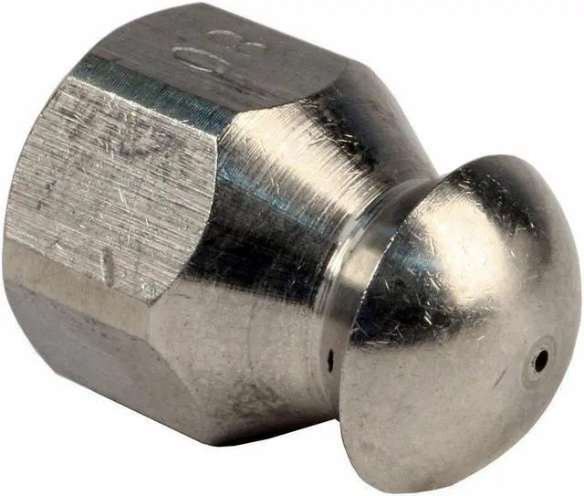 Main image of Erie Tools 1/4 in. Button Nose Sewer Jetter Drain Cleaning Nozzle 8.0 Orifice 5500 PSI Max Temp 200 F