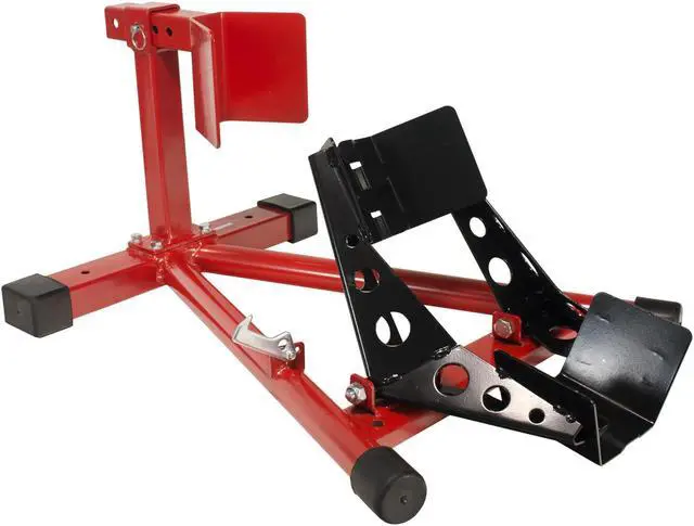 Main image of Dragway Tools Motorcycle Wheel Chock Locking & Adjusting Stand fits 16" - 21" Tire