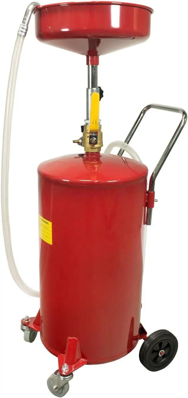 Main image of Dragway Tools Portable Industrial 18 Gallon Oil Waste Drain Tank Pan for Lift Jack Hoist Shop Crane Air Operated Drainer