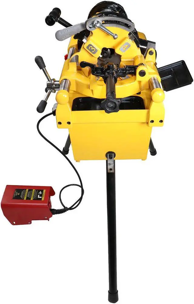 Alt view image 3 of 7 - Steel Dragon Tools® 7090 1/2-inch to 2-inch Power Pipe Threading Machine with Cart 811A Die Head Dies and Foot Pedal