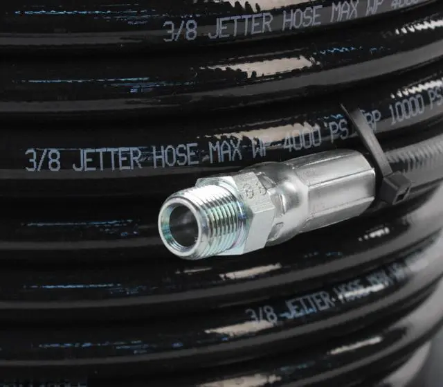 Alt view image 3 of 7 - Schieffer 3/8in. x 200ft. 4000 PSI Thermoplastic Sewer Jetter Hose & 4.5 Orifice Button Nose Nozzle