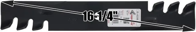 Alt view image 3 of 7 - 4 Rotary® 6296 Mower Blades for Ariens® 00273000 Bobcat® 32061 3239  103-1577 323515 Snapper® 03239 100340 Length 16-1/4 Width 2-1/2 Thickness .204 Center Hole 5/8 Fits 32in. 48in. Deck