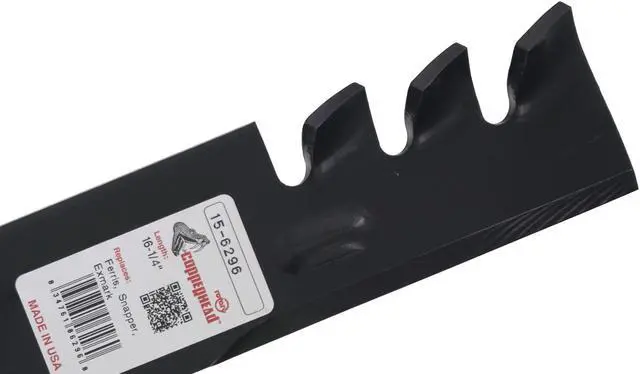 Alt view image 7 of 7 - 4 Rotary® 6296 Mower Blades for Ariens® 00273000 Bobcat® 32061 3239  103-1577 323515 Snapper® 03239 100340 Length 16-1/4 Width 2-1/2 Thickness .204 Center Hole 5/8 Fits 32in. 48in. Deck