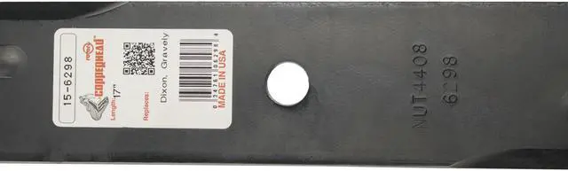Alt view image 5 of 6 - Rotary® 6298 Mower Blades for Dixie Chopper® Dixon® Gravely® Windsor® 17 Length 2-1/2 Width .204 Thickness 5/8 Center Hole Fits 32in. 50in. Deck
