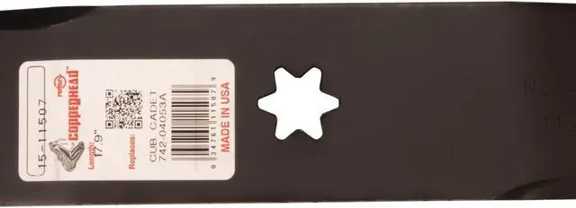 Alt view image 6 of 6 - Rotary® 11507 6 Mower Blades for Cub Cadet® 74204053 94204053 17-29/32 Length 2-1/2 Width .187 Thickness 6 PT ST Center Hole Fits 50in. Deck