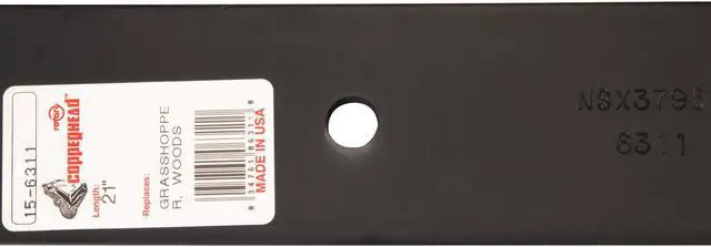 Alt view image 5 of 6 - 3 Rotary® 6311 Mower Blades for Country Clipper® Grasshopper® Woods® 21 Length 2-1/2 Width .204 Thickness 1/2 Center Hole Fits 60 in. 61in. Deck