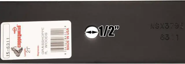 Alt view image 6 of 6 - 3 Rotary® 6311 Mower Blades for Country Clipper® Grasshopper® Woods® 21 Length 2-1/2 Width .204 Thickness 1/2 Center Hole Fits 60 in. 61in. Deck