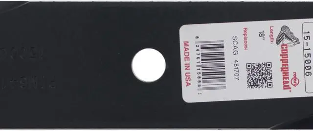 Alt view image 5 of 7 - 3 Rotary® 15006 Mower Blades for Scag® 481707 Length 18 Width 2-1/2 Thickness .250 Center Hole 5/8 Fits 36" 50" 52 54 Deck
