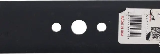 Alt view image 5 of 7 - 2 Rotary® 9810 Mower Blades for AYP® 165833B Craftsman® 33275 Ferris® 1520842 159267 Poulan® 531307213 Length 21" Width 2-1/4 Thickness .134 Center Hole 5/8 Fits 21in 61in. Deck