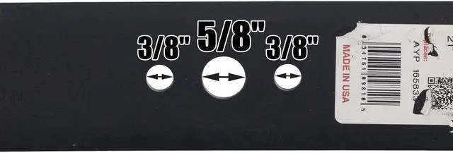 Alt view image 6 of 7 - 2 Rotary® 9810 Mower Blades for AYP® 165833B Craftsman® 33275 Ferris® 1520842 159267 Poulan® 531307213 Length 21" Width 2-1/4 Thickness .134 Center Hole 5/8 Fits 21in 61in. Deck