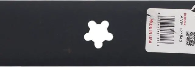 Alt view image 5 of 6 - 4 Rotary 6125 Mower Blades for AYP Craftsman  Poulan 521981601 531307223 531307224 532134149 Length 21 in. Width 2-1/4 in. Thickness .149 in. Center Hole 5 PT ST Fits 42" Deck