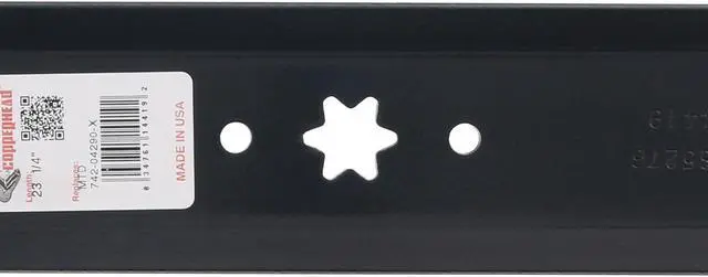 Alt view image 6 of 7 - 2 Rotary® 14419 Mower Blades for Cub Cadet® MTD® 74204290 23-1/4 Length 2-1/2 Width .150 Thickness 6 PT ST Center Hole Fits 46in. Deck