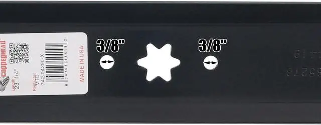 Alt view image 7 of 7 - 2 Rotary® 14419 Mower Blades for Cub Cadet® MTD® 74204290 23-1/4 Length 2-1/2 Width .150 Thickness 6 PT ST Center Hole Fits 46in. Deck