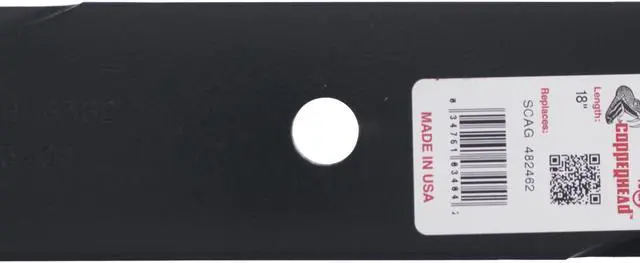 Alt view image 5 of 7 - 3 Rotary 3404 Mower Blades for  103-2508 Lesco® 050125 Snapper® 100341 Toro® 103-2508 Windsor® 50-2148 Length 18 Width 2-1/2 Thickness .204 Center Hole 5/8 Fits 36in. 50in. 52in. 54in. Deck