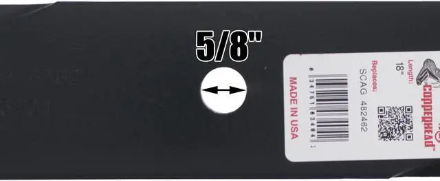 Alt view image 6 of 7 - 3 Rotary 3404 Mower Blades for  103-2508 Lesco® 050125 Snapper® 100341 Toro® 103-2508 Windsor® 50-2148 Length 18 Width 2-1/2 Thickness .204 Center Hole 5/8 Fits 36in. 50in. 52in. 54in. Deck