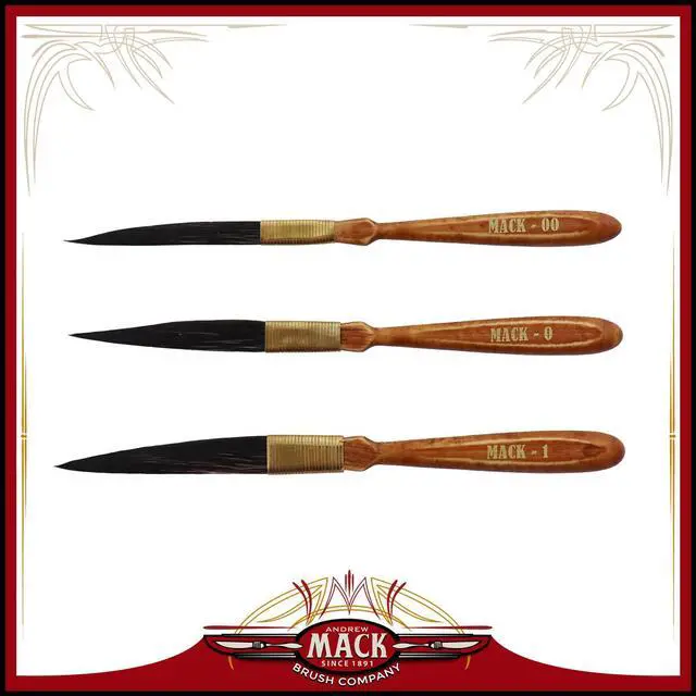 Main image of Andrew Mack STR8LINES Synthetic Squirrel Pinstriping Set (3) Sizes 00, 0, 1