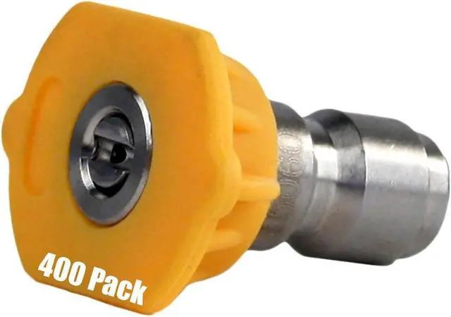 Main image of 400 Pack of Erie Tools 3.0 Stainless Steel Orifice 15 Degree 1/4in. Quick Connect 4000 PSI High Pressure Washer Spray Nozzle Tips