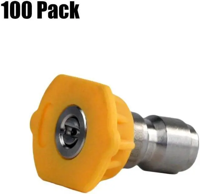 Main image of (100) Erie Tools 3.0 Stainless Steel Orifice 15 Degree 1/4in. Quick Connect 4000 PSI High Pressure Washer Spray Nozzle Tips