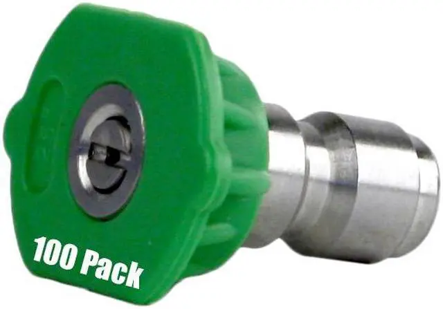 Main image of (100) Erie Tools 3.0 Stainless Steel Orifice 25 Degree 1/4in. Quick Connect 4000 PSI High Pressure Washer Spray Nozzle Tips